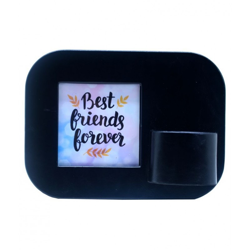 Thylable Leather TableTop Black Single Photo Frame - Pack of 1