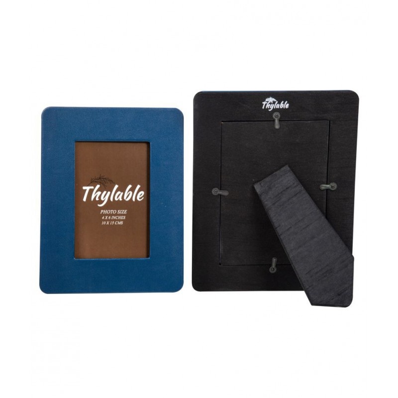 Thylable Leather TableTop Blue Photo Frame Sets - Pack of 2