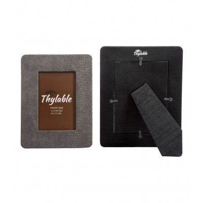 Thylable Leather TableTop Grey Photo Frame Sets - Pack of 2