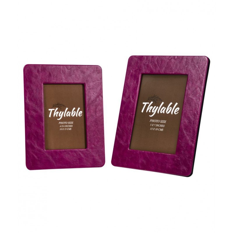 Thylable Leather TableTop Purple Photo Frame Sets - Pack of 2