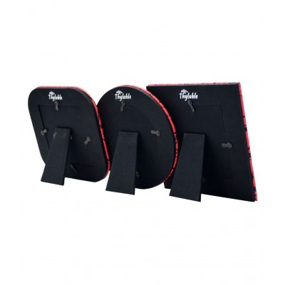 Thylable Leather TableTop Red Photo Frame Sets - Pack of 3