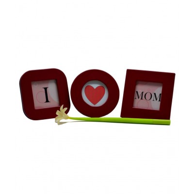 Thylable Leather TableTop Red Photo Frame Sets - Pack of 3