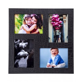 Thylable Leather Wall Hanging Black Photo Frame Sets - Pack of 1