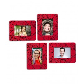 Thylable Leather Wall Hanging Red Photo Frame Sets - Pack of 4