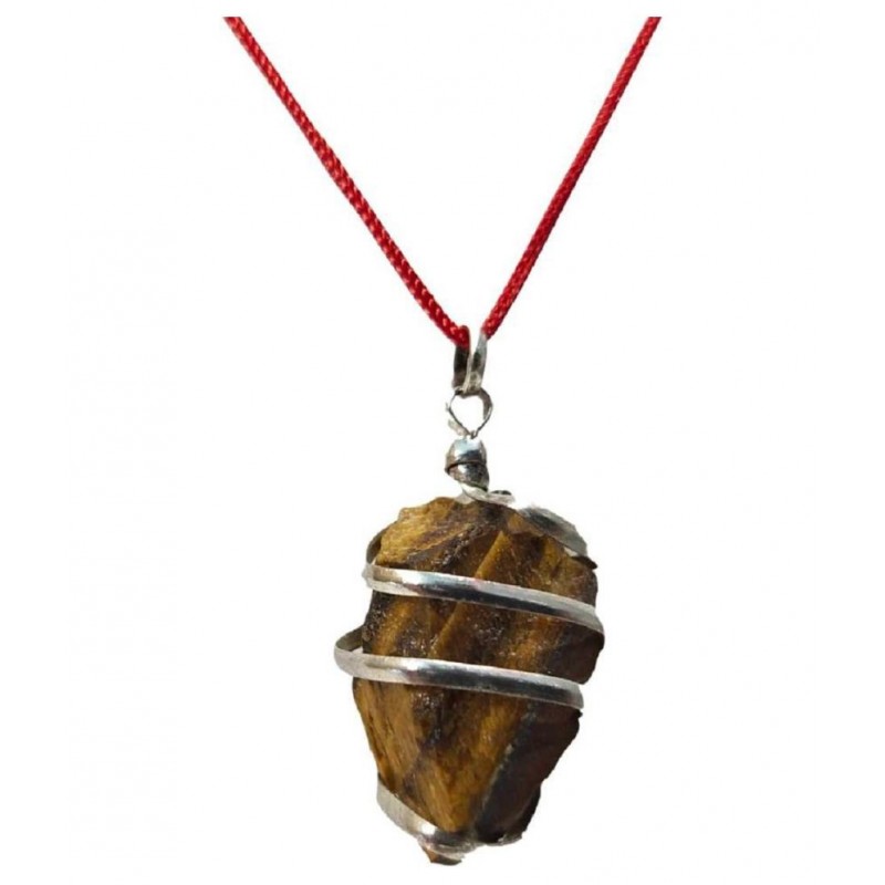 Tiger Eye Raw Rough Stone Wire Wrapped Pendant Tiger's Eye Handmade Locket Agate Stone Pendant