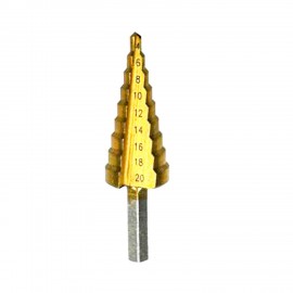 Titanium HSS 9-Step Cone Drill Hex Shank 1/4 Hole Cutter Drilling Tool (4-20 mm)