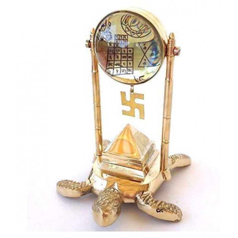 Tortoise Meru Vastu Yantra with 91 Pyramid along Shri yantra Vyapaar Vridhi Yantra and Kuber Yantra | for home, ofiice or Shop