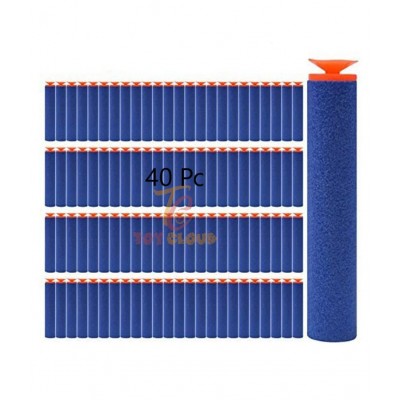 Toy Cloud Hot Fire Gun Bullet Soft Foam Dart for Nerf Gun Refill Pack 40 Pcs Sticky Head Darts for Nerk N-Stike Elite Guns