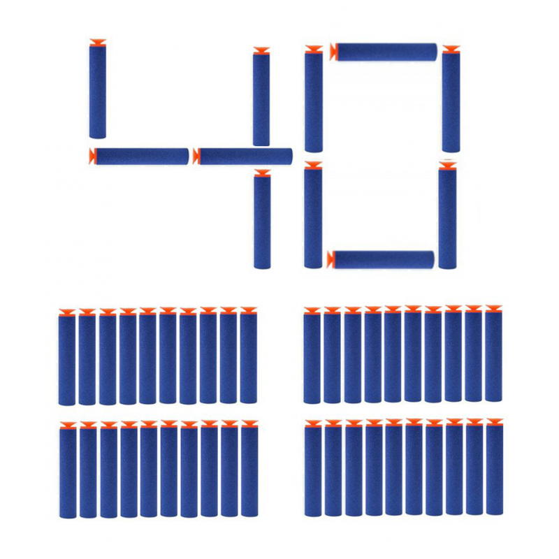 Toy Cloud Hot Fire Gun Bullet Soft Foam Dart for Nerf Gun Refill Pack 40 Pcs Sticky Head Darts for Nerk N-Stike Elite Guns