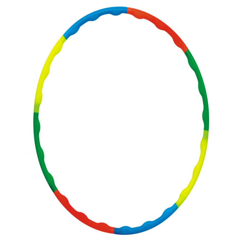 Toy Cloud Hula Hoop Zig-Zag (8 Inter-Lockable Pieces) for Adult Kids Exercise Fitness Ring Multi Colour Adjustable Size 46-75 Cms Diameters