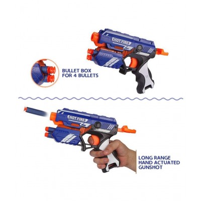 Toy Cloud Manual Soft Blaster Bullet Dart Gun Toy with 10 Soft Bullets, Safe and Long Range Shooting Gun (5 Soft Foam Bullets and 5 Suction Dart Bullets)