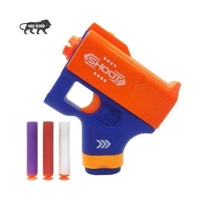 Toy Cloud Mouser Shape Mini Soft Blaster Manual Soft Bullet Shooting Gun Toy with 3 Safe Foam Bullets for Kids - 8+Years