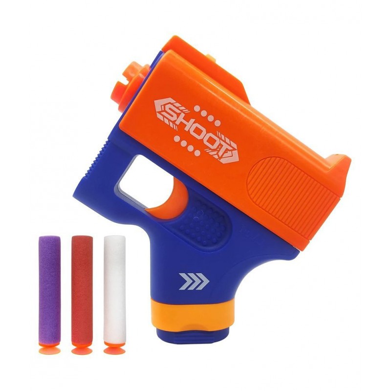 Toy Cloud Mouser Shape Mini Soft Blaster Manual Soft Bullet Shooting Gun Toy with 3 Safe Foam Bullets for Kids - 8+Years