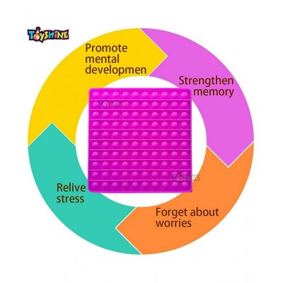 Toyshine 100 Bubbles, 169 Grams, 20 cm Square Pop It Push Bubble Popping Sounds Toy, BPA Free Silicone, Push Bubbles Toy for Autism Stress Reliever, Sensory Toy - SEA Green Pop it Toy