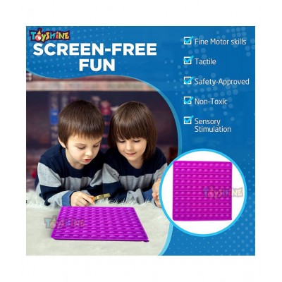 Toyshine 100 Bubbles, 169 Grams, 20 cm Square Pop It Push Bubble Popping Sounds Toy, BPA Free Silicone, Push Bubbles Toy for Autism Stress Reliever, Sensory Toy - SEA Green Pop it Toy