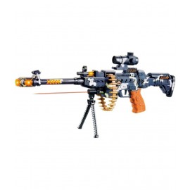 Toyshine 25 Musical Army Style Toy Gun For Kids With Music, Lights And Laser Light- Multicolor
