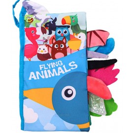 Toyshine Baby Books Toys, Touch and Feel Crinkle Cloth Books for Babies, Infants & Toddler, Early Development Interactive Car & Stroller Soft Toys for Boys & Girls (Birds)