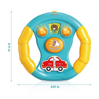 Toyshine Baby Musical Toy Wheel Baby Steering Wheel Toy with Lights, Sound Effect Volume Control for 6-36 Months