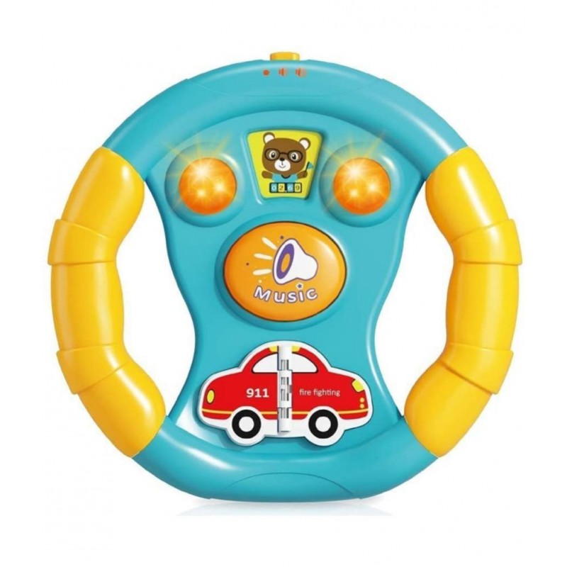 Toyshine Baby Musical Toy Wheel Baby Steering Wheel Toy with Lights, Sound Effect Volume Control for 6-36 Months