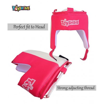 Toyshine Boxing Kit for Girls with Gloves and Head Guard, 53 Cms, Filled with Cotton, Pink - B