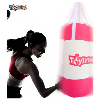 Toyshine Boxing Kit for Girls with Gloves and Head Guard, 53 Cms, Filled with Cotton, Pink - B