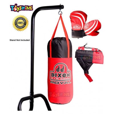 Toyshine Boxing Kit with Gloves and Head Guard, 48 Cms, Filled with Cotton, 5-9 Year, Red SSTP