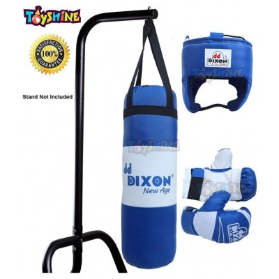 Toyshine Dixon Kids Polyester Boxing Kit (Blue) with Gloves and Head Guard, Medium (18 Inches, 3-4 Years) (SSTP)