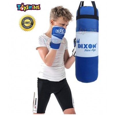 Toyshine Dixon Kids Polyester Boxing Kit (Blue) with Gloves and Head Guard, Medium (18 Inches, 3-4 Years) (SSTP)