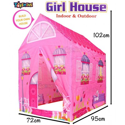 Toyshine Doll House Tent House, Play Tent for Kids, Pretend Playhouse, Taffeta Material Cloth