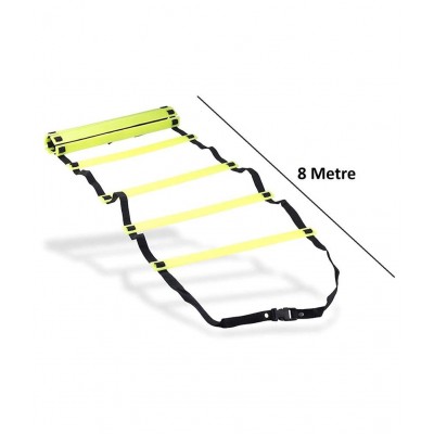 Toyshine Fitness Combo - 6 Pc (12 Inches) Stacking Cones, 10 Pc Space Markers and 1 Pc Agility Ladder (8 M) (SSTP)- Multicolour