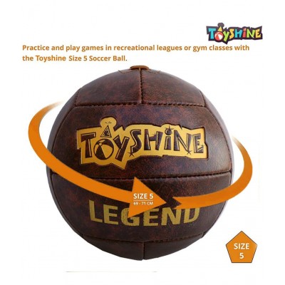 Toyshine Legend Home Football 5 No, Leather Look, Hand Stiched | Perfect for Home Parties, Games, Kids Play (SSTP)