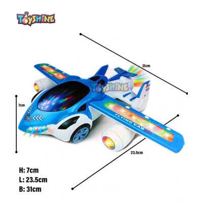 Toyshine Music and Lights Flying Car Bump and Go Action, Battery Operated Toy for Boys Girls (Not Flying)