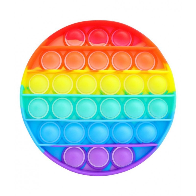 Toyshine Pack of 1 - Round Circle, Fidget Popping Sounds Toy, BPA Free Silicone, Push Bubbles Toy for Autism Stress Reliever, Sensory Toy - Pop It Toy