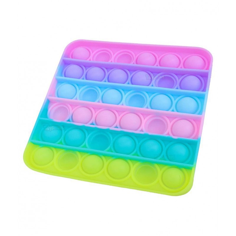 Toyshine Pack of 1 - Square, Pop Bubble, Fidget Popping Sounds Toy, BPA Free Silicone, Push Bubbles Toy for Autism Stress Reliever, Sensory Toy - Light Color Pop It Toys