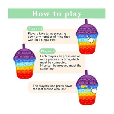 Toyshine Pack of 1- ICE Cream Shaker- Fidget Popping Sounds Toy, Pop Bubble, BPA Free Silicone, Push Bubbles Toy for Autism Stress Reliever, Sensory Toy Pop It Toy- Dark