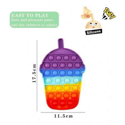 Toyshine Pack of 1- ICE Cream Shaker- Fidget Popping Sounds Toy, Pop Bubble, BPA Free Silicone, Push Bubbles Toy for Autism Stress Reliever, Sensory Toy Pop It Toy- Dark