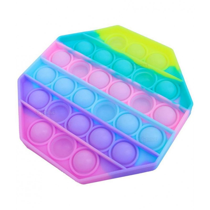 Toyshine Pack of 1- Octagone- Fidget Popping Sounds Toy, BPA Free Silicone, Push Bubbles Toy for Autism Stress Reliever, Sensory Toy - Light Color Pop It Toy