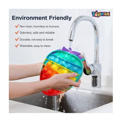 Toyshine Pack of 2 - Light Strawberry and Dark Strawberry- Fidget Popping Sounds Toy, BPA Free Silicone, Push Bubbles Toy for Autism Stress Reliever, Sensory Toy Pop It Toy