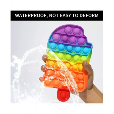 Toyshine Pack of 2- Ice Cream and Butterfly- Fidget Popping Sounds Toy, BPA Free Silicone, Push Bubbles Toy for Autism Stress Reliever, Sensory Toy Pop It Toy