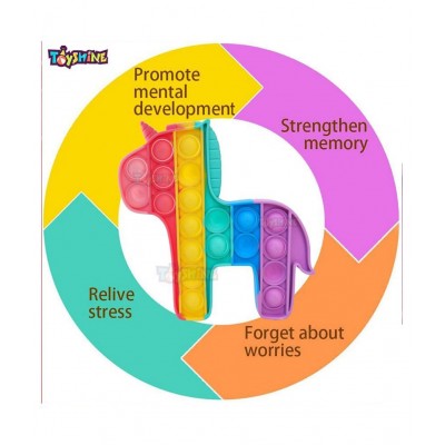 Toyshine Pack of 2- Unicorn and Heart Heavy Pop it - Fidget Popping Sounds Toy, BPA Free Silicone, Push Bubbles Toy for Autism Stress Reliever, Sensory Toy Pop It Toy