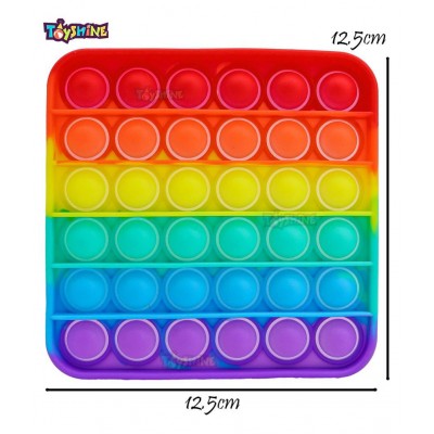 Toyshine Pack of 4- Circle, Square, Heart and Octagon - Fidget Popping Sounds Toy, BPA Free Silicone, Push Bubbles Toy for Autism Stress Reliever, Sensory Toy Pop It Toy