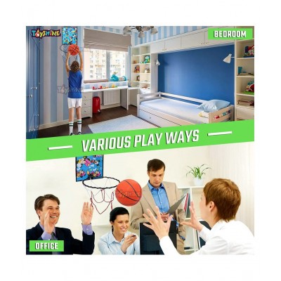 Toyshine SSTP Indoor Door and Wall Mountable Basketball Hoop Set with 3 No Basketball (Colour May Vary)
