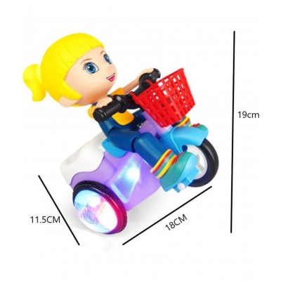 Toyshine Stunt Tricyle Toy Lights and Sound Electric Car Model Toy Vehicles Toys for Toddlers Baby Kids Children Birthday, Girl