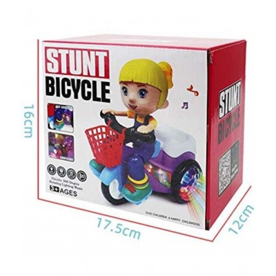 Toyshine Stunt Tricyle Toy Lights and Sound Electric Car Model Toy Vehicles Toys for Toddlers Baby Kids Children Birthday, Girl