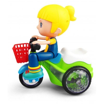 Toyshine Stunt Tricyle Toy Lights and Sound Electric Car Model Toy Vehicles Toys for Toddlers Baby Kids Children Birthday, Girl