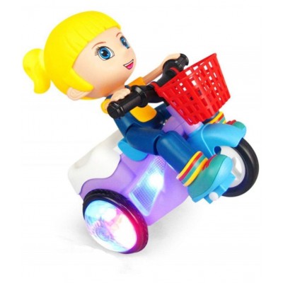 Toyshine Stunt Tricyle Toy Lights and Sound Electric Car Model Toy Vehicles Toys for Toddlers Baby Kids Children Birthday, Girl