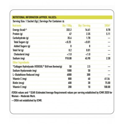 TrueBasics Collagen Skin with L-Glutathione, Collagen Peptides, Biotin, Vitamin C & Vitamin E, for Wrinkle Reduction, Anti-Ageing, Healthy Hair & Nails, Clinically Researched (Lemon, 15 Sachets) TrueBasics Collagen Skin with L-Glutathione, Collagen Peptides, Biotin, Vitamin C & Vitamin E, for Wrinkle Reduction, Anti-Ageing, Healthy Hair & Nails, Clinically Researched (Lemon, 15 Sachets)