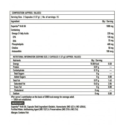 TrueBasics Heart Omega-3 Antarctic Krill Oil, 30 Soft Gelatin Capsules
