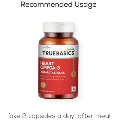 TrueBasics Heart Omega-3 Antarctic Krill Oil, 30 Soft Gelatin Capsules