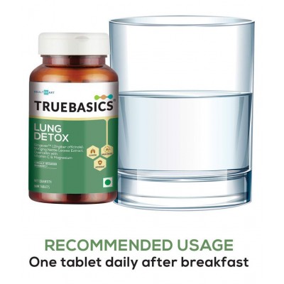 TrueBasics Lung Detox, with Gingever, Quercetin, Vitamin C and Magnesium, Cleansing & Immunity Support for Lungs, 90 Capsules